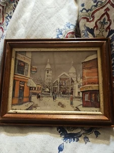 Vintage Peterskirche MONTMARTRE Kunstdruck gerahmt von Maurice Utrillo P40 - Bild 1 von 6