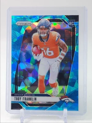 TROY FRANKLIN 2024 PANINI PRIZM ROOKIE BLUE ICE BRONCOS RC /99 Q5361 - Image 1 of 2