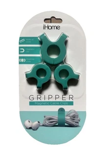 Ihome Gripper Magnetic Cable Clips Cord Organizer for Home Office 3 Pack Blue - Picture 1 of 2