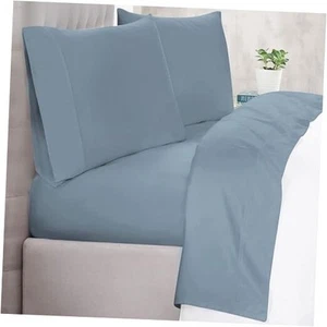 - 300 TC Standard Pillowcase Set - Cotton Sateen Standard Pillowcase Pair Blue - Picture 1 of 7