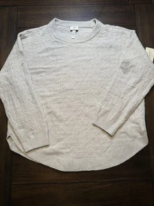 St. John's Bay Sweater Womens Petite 2XL Oatmeal Heather Textured Knit Pullover - Picture 1 of 8