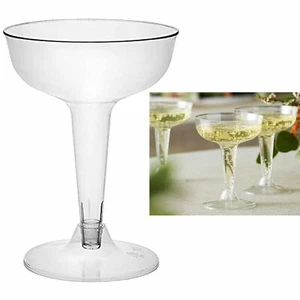 40 Pc Disposable Champagne Flutes 4 Oz Wine Wedding Party Clear Plastic Glasses - Picture 1 of 1