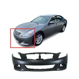 Front Bumper Cover For 2010-2013 Infiniti G37 Sedan Base/Journey w Fog holes - Picture 1 of 8