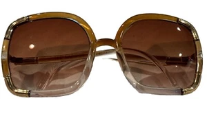 Vintage Ted Lapidus Brown lens color with a clear frame Oversized Sunglasses - Picture 1 of 17