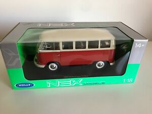 WELLY 1:18 Scale Diecast -1963 Volkswagen T1 Bus (red version) 