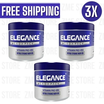 3X ELEGANCE Extra Strong Hair Styling Gel Vitamins B5 Protection Hair Gel,250 ml - Image 1 of 3