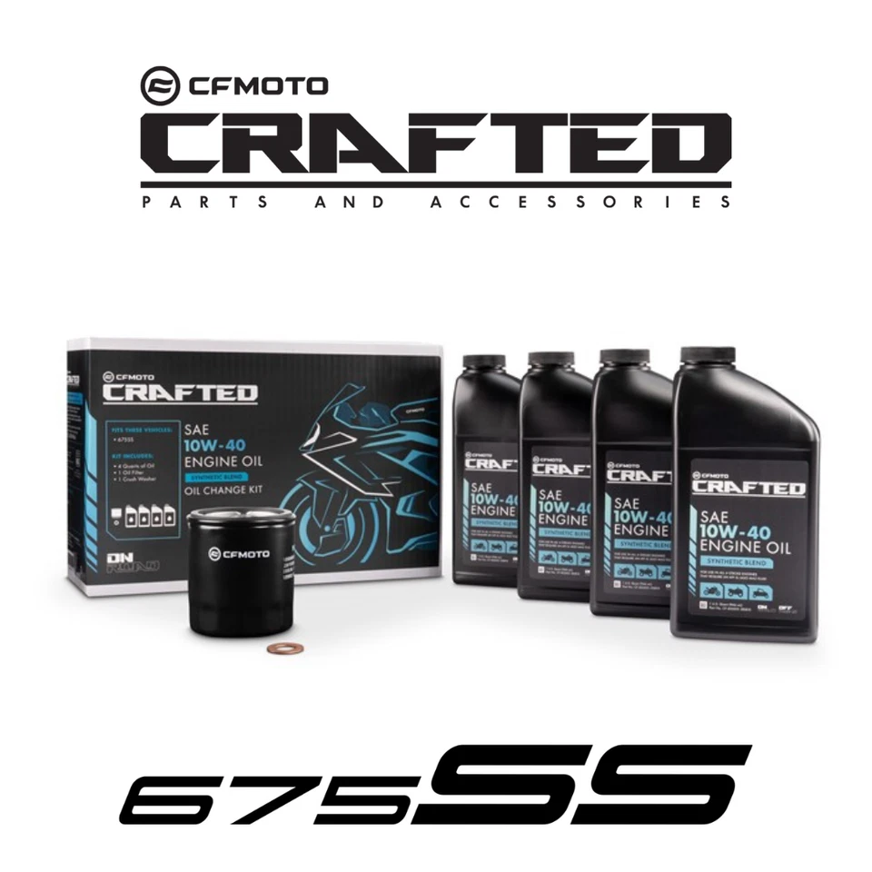CFMoto 2025 675SS 10W40 Semi-Synthetic Blend Oil Change Kit w/ Filter OEM - Image 1 of 1