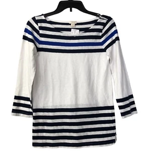 J CREW 3/4 STRIPED SLEEVE XS NEW WITH TAG - Picture 1 of 6