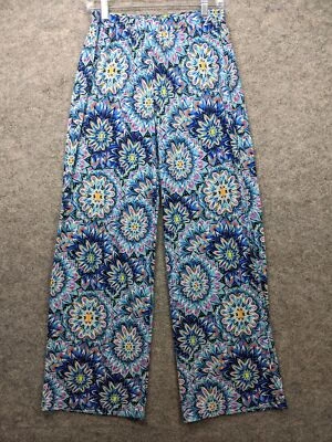 Cha Cha Vente Pants Womens XL Petite Multicolor Floral Pattern Wide Leg Pull On - Image 1 of 4