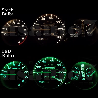 Dash Instrument Cluster Gauges GREEN LED LIGHT BULB KIT Fits 86-89 Acura Integra - Image 1 of 4