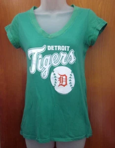 DETROIT TIGERS juniors small T shirt Olde English D baseball tee Soft As A Grape - Picture 1 of 3