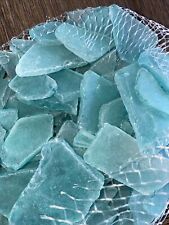 12 Ounce Frosted Flat Teal Sea Glass , Craft Sea Glass , FREE Shipping