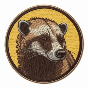 Honey Badger Patch Iron-on Applique For Clothing Backpack, Wild Animal Badge - Picture 1 of 12