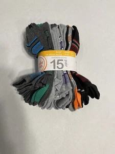 wonder nation 15 pairs boys no show ankle socks size large shoe size 3-9 - Picture 1 of 5