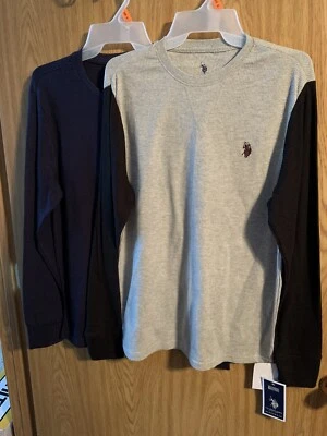 Conjunto de 2 camisas de ropa de dormir de manga larga para hombre polo talla M (1 azul 1 gris) de EE. UU. Foto 1 de 4