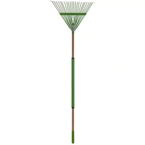 Ames 54 In. 22-Tine Hardwood/Steel Handle Steel Leaf Rake - Picture 1 of 12