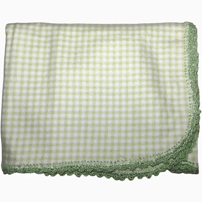 Manta de recepción de guinga blanca verde bebé Koala ribete de encaje bebés R Us 30x40 NUEVA Foto 1 de 4