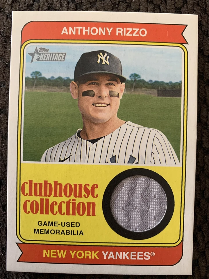 2023 TOPPS HERITAGE ANTHONY RIZZO CLUBHOUSE COLLECTION RELIC CARD No.CCR-AR GEM - Image 1 of 4