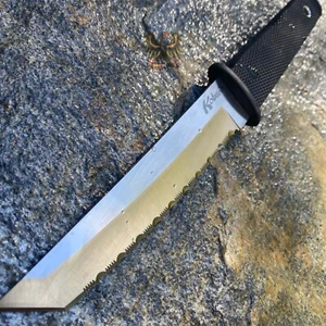 KOBUN LIGHT WEIGHT BOOT KNIFE FIXED 5.5" TANTO SERRATED BLADE, KRAY-EX HANDLE - Picture 1 of 6