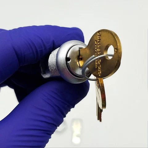 Chicago C1975 KD Bolt Lock Desk Lock Satin Chrome Keyed Different Disc Tumbler Cover