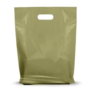 100 Pack 12" x 15" with 1.25 mil - Olive Merchandise Plastic Glossy Retail Bags - Picture 1 of 7