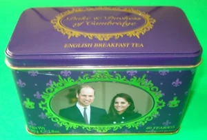 Duke and Duchess of Cambridge English Breakfast Tea (40 bags) in Collectible Tin - Picture 1 of 7