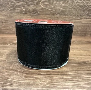 1 roll Black mesh with Glitter edge wire edged ribbon 2.5 in x 30 ft xmas crafts - Picture 1 of 2