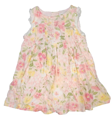 Vestido Floral Plisado Rosa Flor Jardín Pascua Gymboree Niñas Talla 3-6 M Foto 1 de 3
