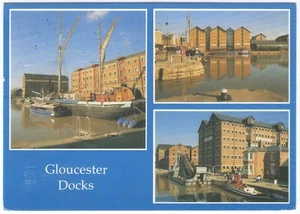 Gloucester Docks, multi view colour postcard, posted 1997 - Picture 1 of 2