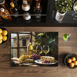 Tabla de cortar vino, queso Italia, vidrio templado 11x8", sublimado, (corte 40) - Imagen 1 de 1