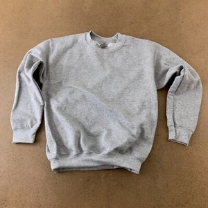 Gildan Heavy Blend Youth Size Medium Heather Gray Fleece Crew Neck Sweatshirt - Picture 1 of 3