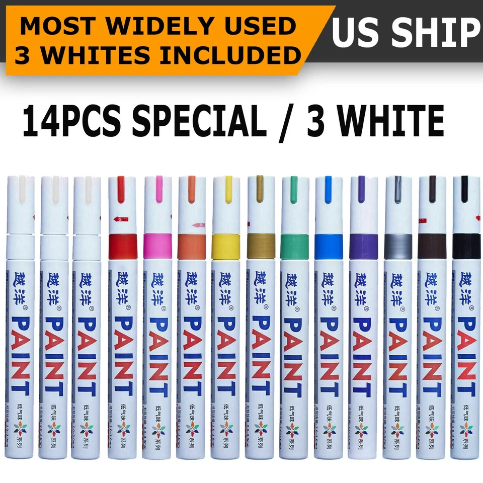 12pcs Waterproof Permanent Paint Marker Pen for Car Tyre Tire Tread Rubber Metal