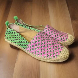 Alpargata plana Lauren Ralph Lauren Cameryn para mujer 10B rosa verde cachemira - Imagen 1 de 8
