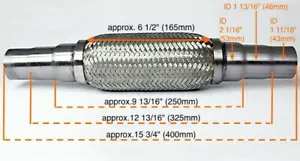 Für Audi Uni Flexrohr Flexstück Flammrohr Hosenrohr Auspuff Rohr 45x48x55 400MM - Bild 1 von 5