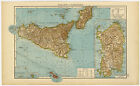 Antique Map-Italy-Italia-Sicily-Sardinia-Malta-Europe-Andree-1904