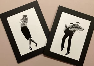 ROBERT LONGO Men In The Cities set of TWO images, Matted 11x14 Frame Ready #207 - Picture 1 of 4