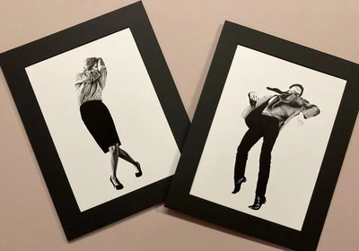 ROBERT LONGO Hombres en las ciudades conjunto de DOS imágenes, marco mate 11x14 listo #207 Foto 1 de 4