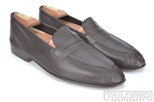 Scarpe eleganti mocassino penny da uomo EDWARD GREENE in pelle marrone tinta unita - UK 9 / US 9,5 - Foto 1 di 10