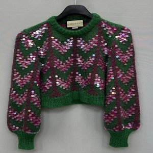Gucci Chevron Sequin Knit 55 122655704 - Picture 1 of 7