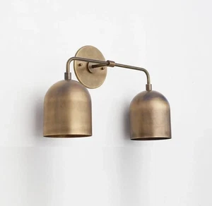 Vintage-inspirierte Diabolo-Wandleuchte – italienische Messinglampe aus der Mitt - Bild 1 von 3