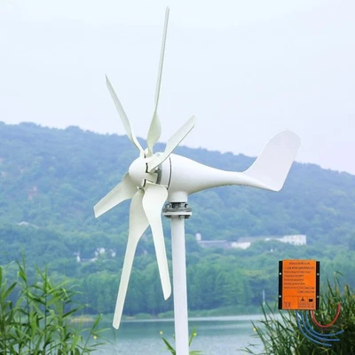 800W 12V Windkraftanlage Windgenerator 6 Klinge Windrad mit MPPT Laderegler - Bild 1 von 4