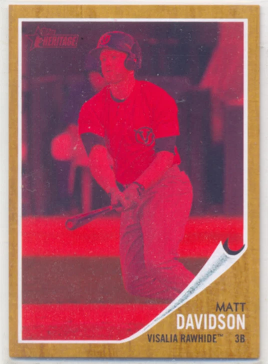 MATT DAVIDSON 2011 TOPPS HERITAGE MINOR LEAGUE RED TINT CARD #/620 DIAMONDBACKS - Image 1 of 1