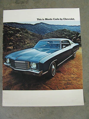 Chevrolet Monte Carlo 1970 folleto de ventas de concesionarios  Foto 1 de 3