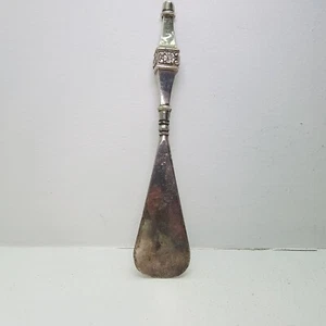 Antiguo cuerno de zapato de plata esterlina Sheffield 1906 Oliver Moore hoja de acero dañado - Imagen 1 de 14