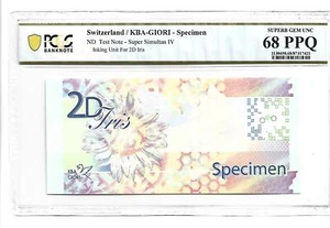 Switzerland/KBA-Giori-Specimen inking unit for 2D Iris PCGS 68 PPQ UNC - Picture 1 of 2
