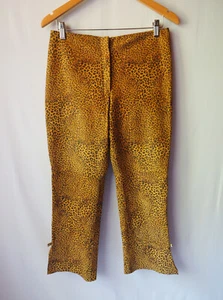 Shari's Place Genuine Suede Leather Pants Cropped Leopard Print 8 30" - Picture 1 of 7