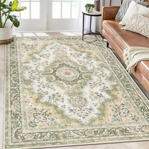 5'x7' Area Rugs Washable,Green Rug for Living Room Bedroom,Large Boho Vintage... - Picture 1 of 6
