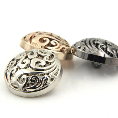 12.5MM-25MM METAL SHANK BUTTONS FLORAL HOLLOW ROUND BOHO BLOUSE BLAZER CARDIGAN - Image 1 of 4
