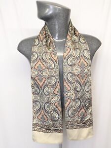 Vintage silk style Scarf cravat paisley floral geometric womens mod tie *2685