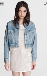 Chaqueta de Camionero $325 Rag & Bone Miramar en Jean Denim Tulip M Nueva con Etiquetas - Imagen 1 de 5